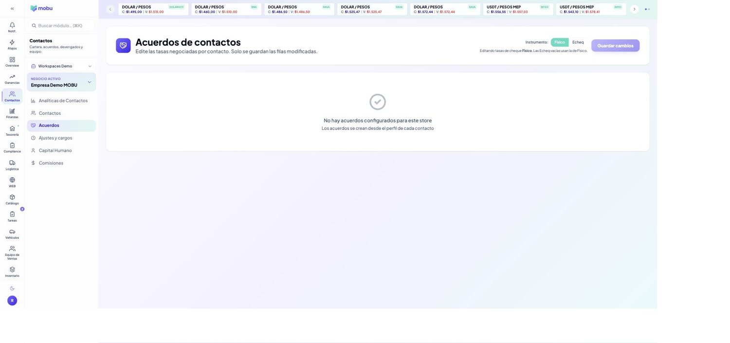 Acuerdos en MOBU — captura real de la app