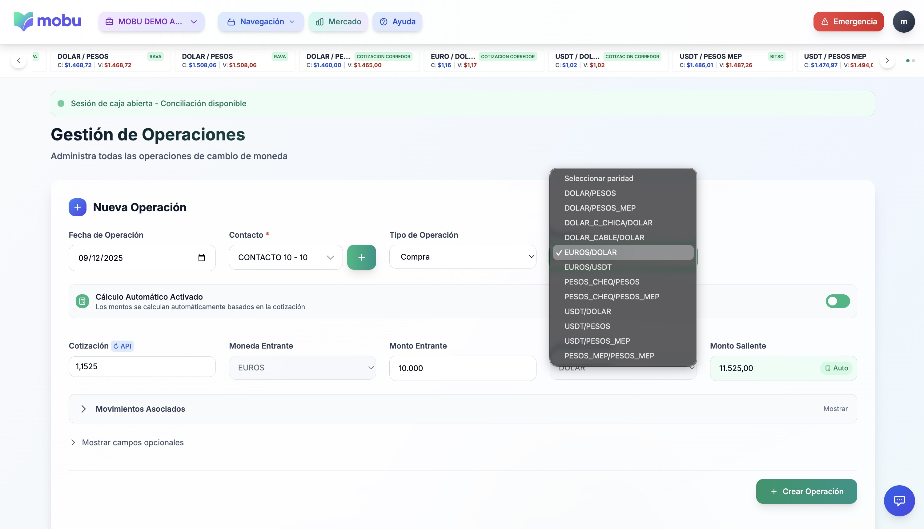 Módulo de Operaciones - MOBU