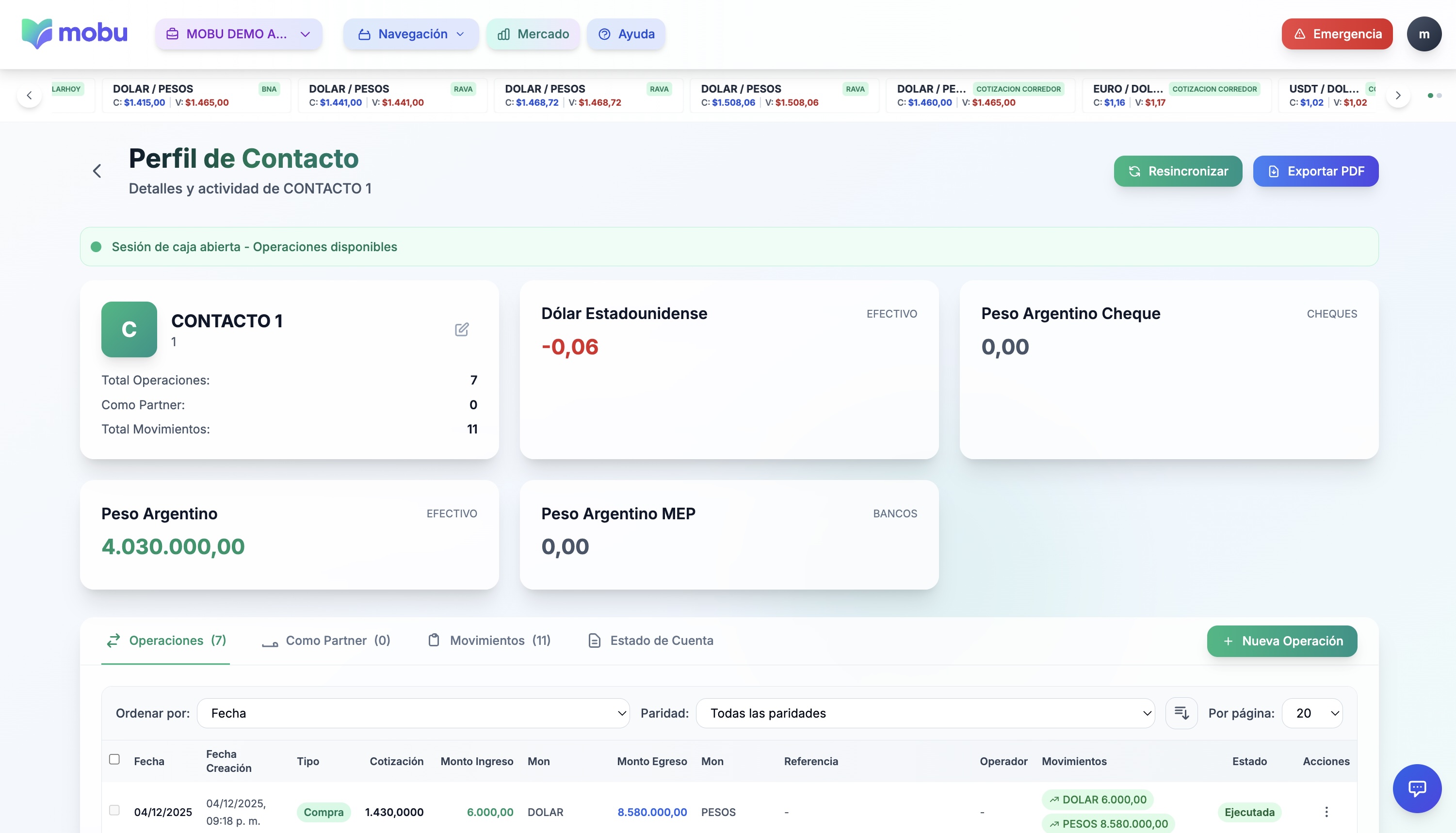 Módulo de Contactos - MOBU
